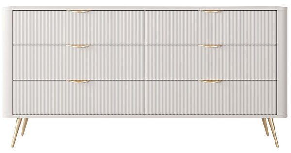 LANTE b | komoda B 163 6S | 163,2 cm | béžová/zlatá