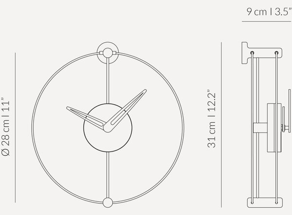 Nomon designové nástěnné hodiny Nano