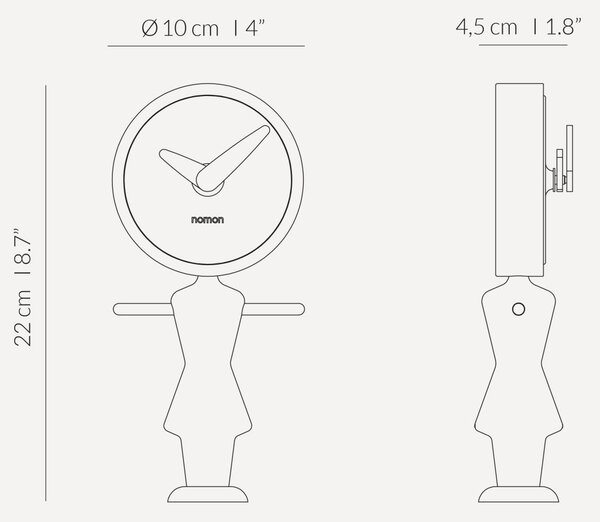 Nomon designové stolní hodiny Nena & Nene