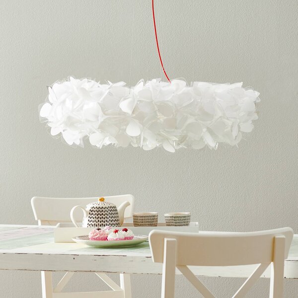 Slamp Závěsné svítidlo Clizia Mama Non Mama, Ø78cm, bílá/červená, stmívatelný, Bílá / opál, Obývací pokoj / jídelna, Plast, Design