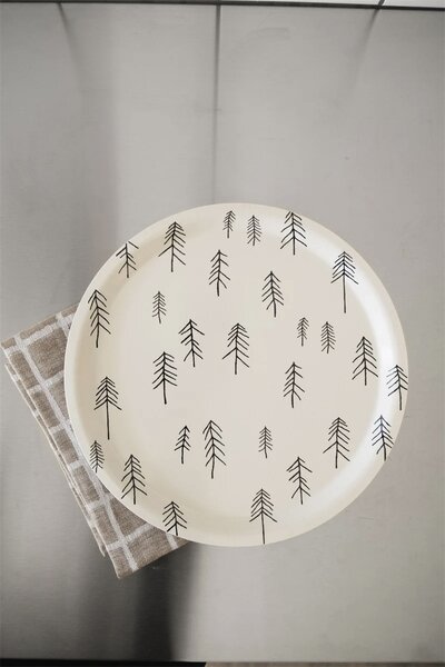 Fine Little Day Kulatý podnos Tall Cream - 31 cm FLD267