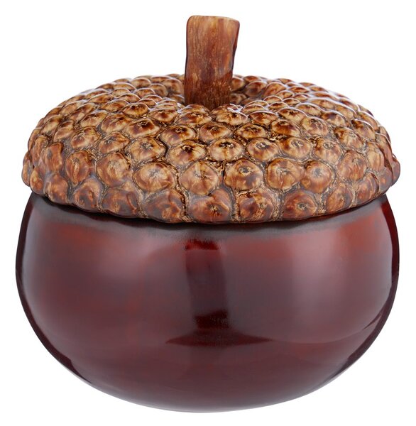 ACORN Keramická dóza 13 cm - hnědá