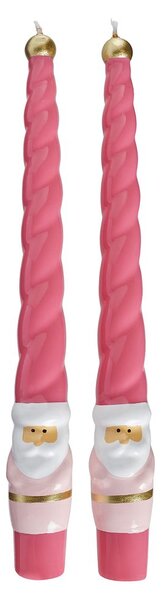 TWISTED Sada svíček Santa 2 ks 27 cm - růžová
