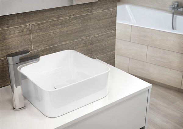 Cersanit Crea umyvadlo 35x35 cm čtvercový na pult bílá lesk K114-007
