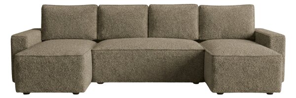 Rozkládací sedací souprava do U SMART BOUCLE 303x143 cm, tmavě béžová