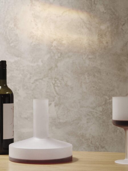 Ferm Living Sada 2 ks sklenic na bílé víno Ripple, frosted