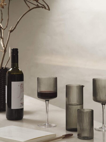 Ferm Living Džbán na mléko Ripple Milk Jug, smoked grey