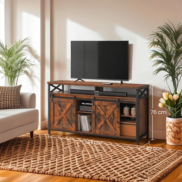 KOMODA POD TELEVIZI, černá, tmavě hnědá, 147/76/40 cm MID.YOU - Online Only TV příslušenství, Online Only