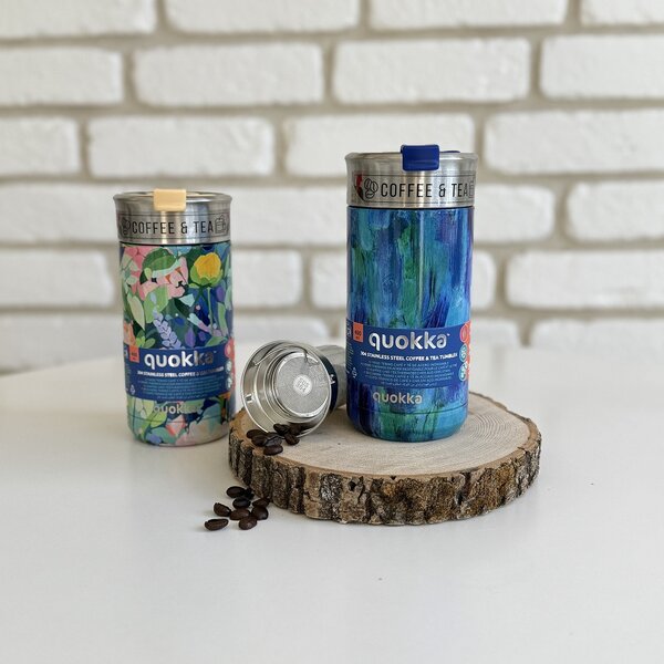 Termohrnek se sítkem Boost, 400ml, Quokka, blue paint