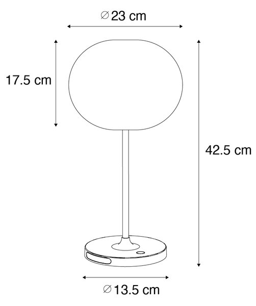 Moderní stolní lampa bílá dobíjecí - Maloi