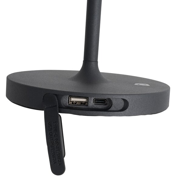 Sada 2 moderních dobíjecích stolních lamp bílých - Maloi