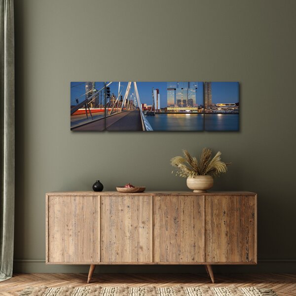 Obraz - Stmívání v Rotterdamu, Holandsko (170x50 cm)