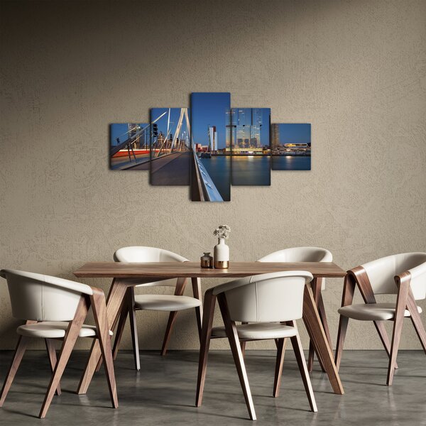 Obraz - Stmívání v Rotterdamu, Holandsko (125x70 cm)