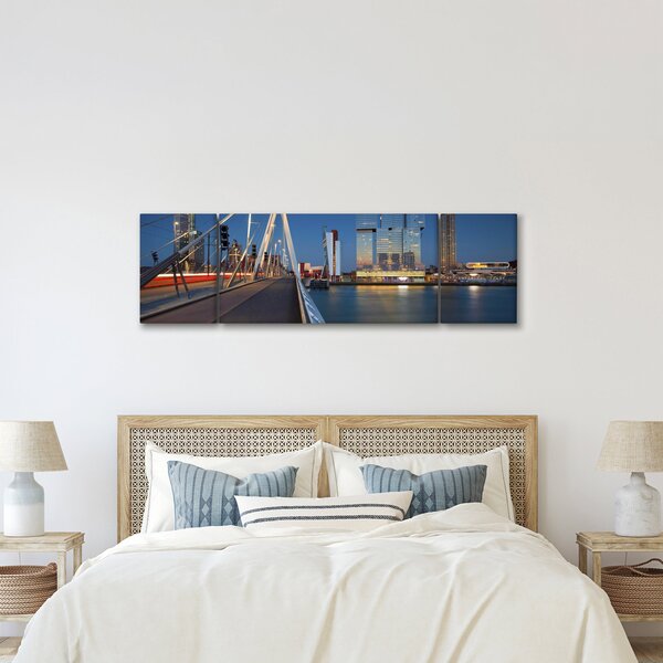 Obraz - Stmívání v Rotterdamu, Holandsko (170x50 cm)