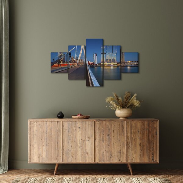 Obraz - Stmívání v Rotterdamu, Holandsko (125x70 cm)
