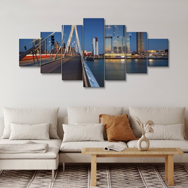 Obraz - Stmívání v Rotterdamu, Holandsko (210x100 cm)