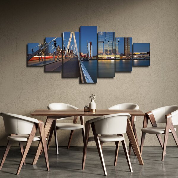 Obraz - Stmívání v Rotterdamu, Holandsko (210x100 cm)