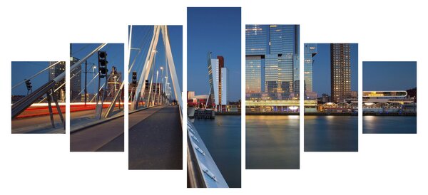 Obraz - Stmívání v Rotterdamu, Holandsko (210x100 cm)