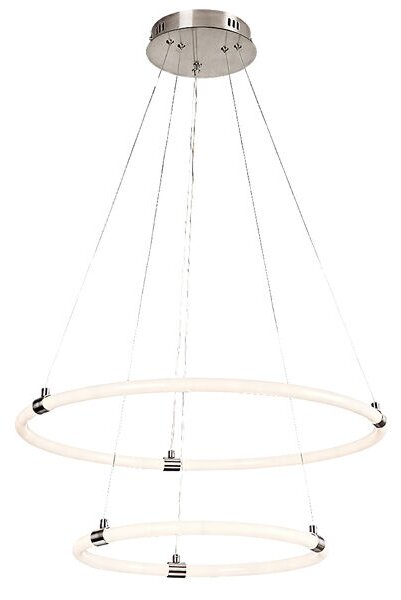 RABALUX 72009 Irelia závěsné svítidlo LED D600mm 55W/4700lm 3000+4000+6000K saténový chrom, bílá, dálkový ovladač