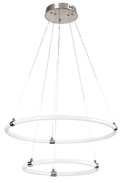 RABALUX 72009 Irelia závěsné svítidlo LED D600mm 55W/4700lm 3000+4000+6000K saténový chrom, bílá, dálkový ovladač