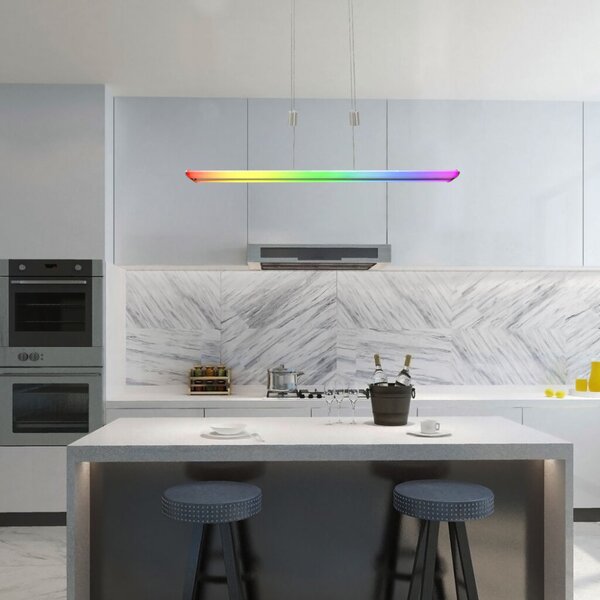 RABALUX SMART LIGHT 72011 Temperius závěsné svítidlo LED 24W/1415lm 3000K+RGB saténový chrom, bílá, dálkový ovladač