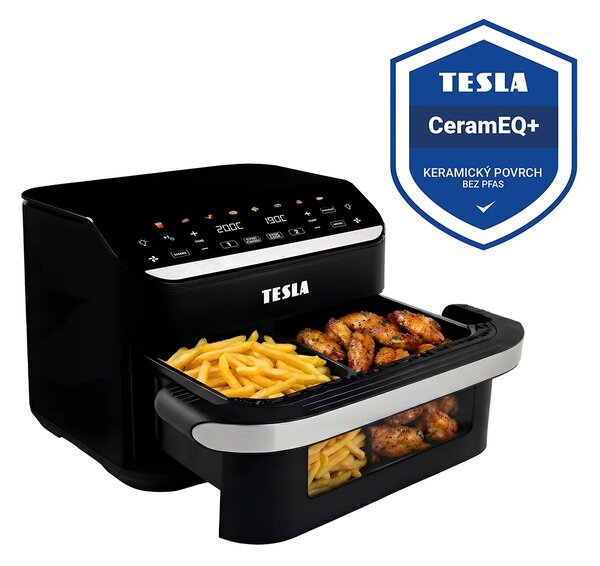 TESLA AirCook DualHeat QD575 XXL - multifunkční duální digitální horkovzdušná fritéza