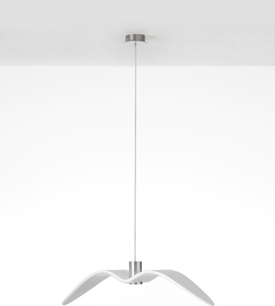 Designové závěsné svítidlo Brokis Night Birds PC963 Povrch Montury: Stříbrný elox, Barva skla: Šedá kouřová - masiv, Povrch baldachýnu: kov - černý matný komaxit
