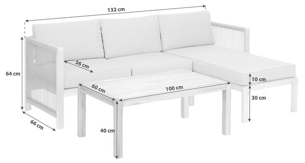 ZAHRADNÍ SEDACÍ SOUPRAVA dřevo, textil Acamp - Online Only zahradní nábytek, Online Only