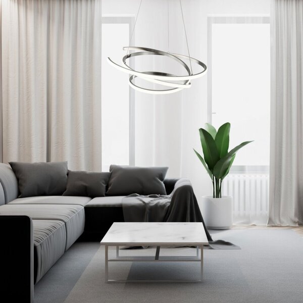 RABALUX 72020 Esilda závěsné svítidlo LED D500mm 42W/2200lm 4000K saténový chrom, bílá