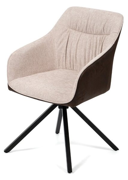 Vikio Jídelní set pro 4 osoby 180x90 cm černý, krémová látka VJS208-4K