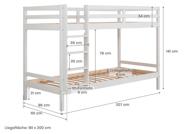 PALANDA, 90/200 cm, přírodní barvy MID.YOU - Online Only dětské postele, Online Only