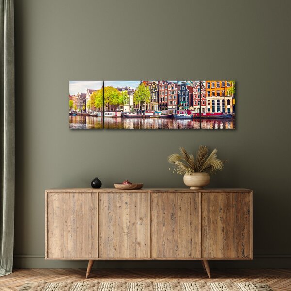 Obraz - Tančící domy, Amsterdam (170x50 cm)
