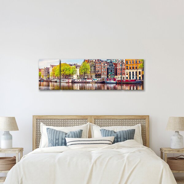 Obraz - Tančící domy, Amsterdam (170x50 cm)