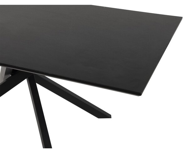 Vikio Jídelní set pro 4 osoby 180x90 cm černý, krémová látka VJS208-4K