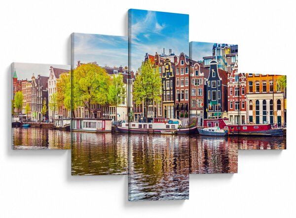 Obraz - Tančící domy, Amsterdam (125x70 cm)