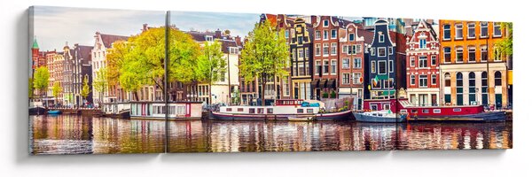 Obraz - Tančící domy, Amsterdam (170x50 cm)