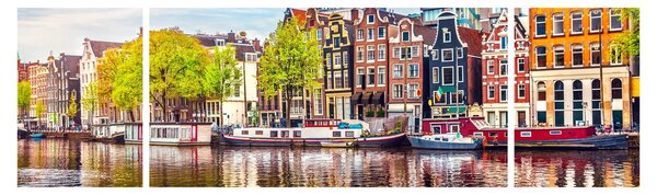 Obraz - Tančící domy, Amsterdam (170x50 cm)