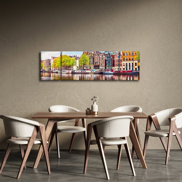 Obraz - Tančící domy, Amsterdam (170x50 cm)