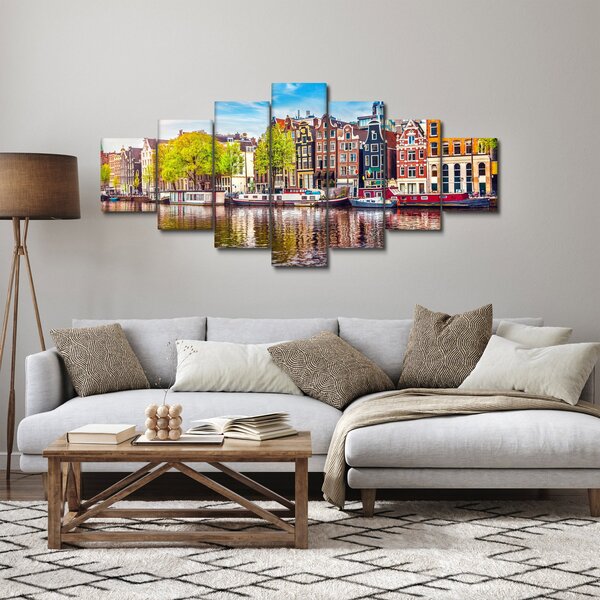 Obraz - Tančící domy, Amsterdam (210x100 cm)