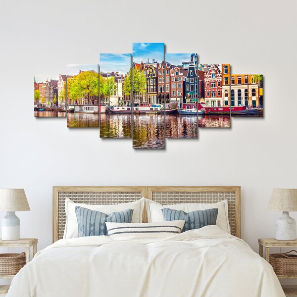 Obraz - Tančící domy, Amsterdam (210x100 cm)