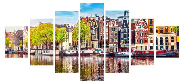Obraz - Tančící domy, Amsterdam (210x100 cm)