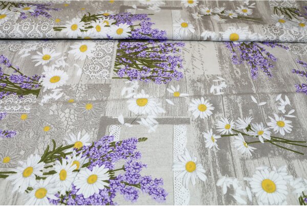 Běhoun na stůl Levandule s kopretinami Barva Vícebarevná Rozměry 40x100 cm