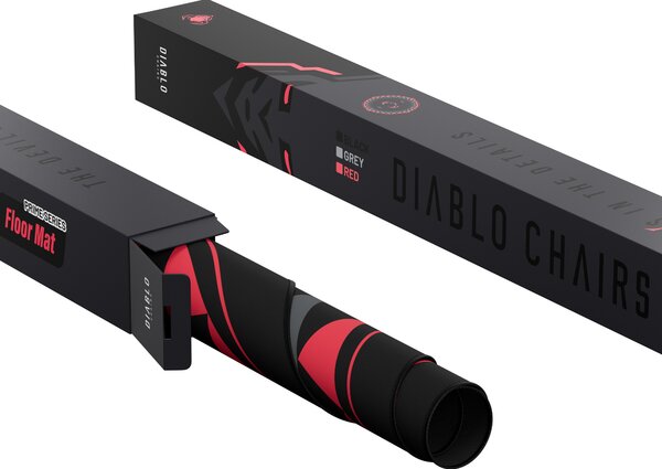 Herní protiskluzová podložka pod židli Diablo Chairs, Černo-Červená