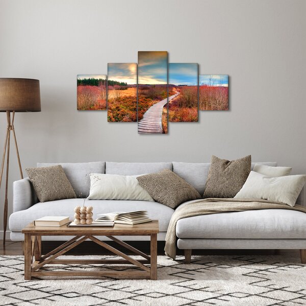 Obraz - Podzimní cesta krajinou (125x70 cm)