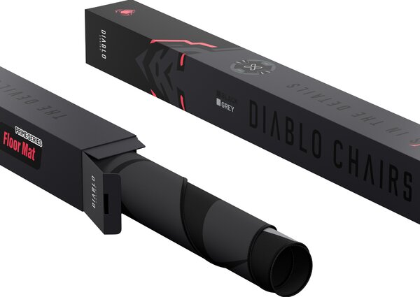 Herní protiskluzová podložka pod křeslo Diablo Chairs, Černo-Bílá