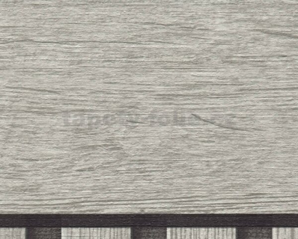 Vliesové fototapety - stěnový panel 39744-2, rozměr 500 cm x 106 cm, lamely dub šedý, A.S. Création