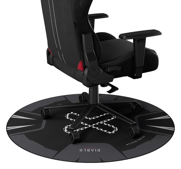 Herní protiskluzová podložka pod křeslo Diablo Chairs, Černo-Bílá