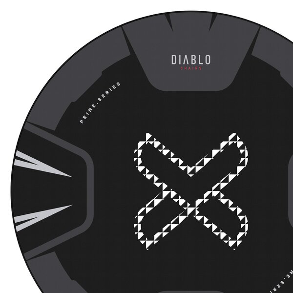 Herní protiskluzová podložka pod křeslo Diablo Chairs, Černo-Bílá