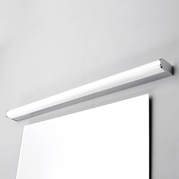 Lindby Nástěnné svítidlo LED Philippa, zaoblené, 88 cm, chrom, IP44, Chrom / stříbro, Koupelna, kov, Moderní