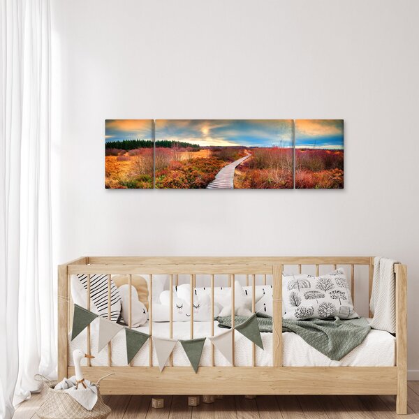 Obraz - Podzimní cesta krajinou (170x50 cm)